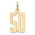 14k Small Elongated Number 50 Charm