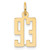 14k Small Elongated Number 93 Charm