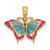 14K Small Enameled Blue and Red Butterfly Charm