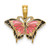 14K Small Enameled Pink Butterfly