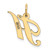 14K Small Fancy Script Letter H Initial Charm