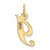 14K Small Fancy Script Letter I Initial Charm