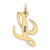 14K Small Fancy Script Letter L Initial Charm