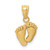 14k Small Feet Pendant