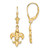 14K Small Fleur-de-Lis Leverback EARRINGS
