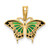 14K Small Green Enameled Butterfly Charm