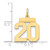 14k Small Polished Number 20 Charm