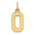 14k Small Satin Number 0 Charm