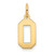 14k Small Satin Number 0 Charm