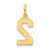 14k Small Satin Number 2 Charm