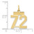 14k Small Satin Number 72 Charm