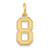14k Small Satin Number 8 Charm