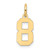 14k Small Satin Number 8 Charm