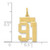 14k Small Satin Number 91 Charm