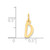 14k Small Slanted Block Letter D Initial Charm