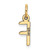 14k Small Slanted Block Letter F Initial Charm