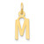 14k Small Slanted Block Letter M Initial Charm