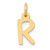 14k Small Slanted Block Letter R Initial Charm