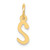 14k Small Slanted Block Letter S Initial Charm