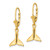 14K Small Whale Tail Leverback Earrings