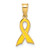 14k Small Yellow Enameled Awareness Ribbon Charm