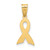 14k Small Yellow Enameled Awareness Ribbon Charm