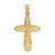 14K Solid Beaded Cross Charm