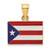 14k Solid Enameled Puerto Rico Flag Pendant