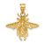 14k Solid Open-Backed Bee Pendant