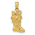 14k Solid Polished 3D Christmas Stocking Charm