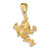 14k Solid Polished 3-D Moveable Frog Pendant
