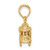 14k Solid Polished 3-D Trolley Car Pendant