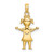 14k Solid Polished Girl with Pig-Tails Charm