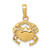 14k Solid Polished Open-Backed Crab Pendant