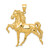 14k Solid Polished Open-Backed Horse Pendant