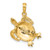 14k Solid Polished Open-Backed Turtle Pendant