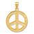 14k Solid Polished Peace Sign Pendant