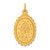 14k Solid Polished/Satin Medium Oval Scalloped Miraculous Medal