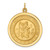 14k Solid Polished/Satin Medium Round Disc St. Christopher Medal