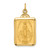 14k Solid Polished/Satin Rectangle w/Fan Top Miraculous Medal