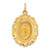 14k Solid Polished/Satin Small Fancy Oval Miraculous Medal