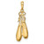 14K Solid Satin Polished Ballet Slippers Pendant