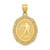 14k Solid Satin Polished Libra Zodiac Oval Pendant