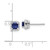 10k White Gold 1/10 carat Lab Grown Diamond VS/SI+ G+ and Created Sapphire Complete Square Halo Post Earrings