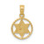 14K Star of David in Circle Frame Pendant