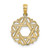 14K Star Of David In Scalloped Circle Charm