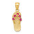 14k  3D July/CZ Birthstone Flip Flop Pendant