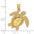 14K Swimming Sea Turtle Charm