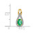 14k Teardrop Diamond and Oval Emerald Pendant