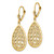 14k Teardrop Filigree Dangle Leverback Earrings